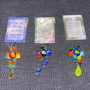 Colorful Glass‎ Cross Ornaments